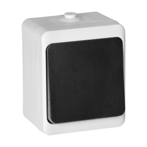 ORNO OR-OE-7300/WB Łącznik jednobiegunowy AQUATIC MINI IP54, 10A, 230V AC, biało-czarny
