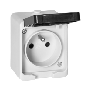 ORNO OR-OE-7305/WB Gniazdo pojedyncze 2P+Z AQUATIC MINI IP54 biało-czarne