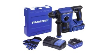 RAWLPLUG R-PRH18-24-XL2 Młotowiertarka 18V 24mm RawlHAMMER, 2 akumulatory 5.0Ah ładowarka 6,5 A walizka RAWLCASE