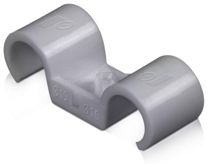 RAWLPLUG R-SC40-PCD-25 Uchwyt plastikowy do rurek instalacyjnych podwójny 25 mm posadzkowy wzmocniony PA [OP 30]