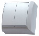 OSPEL BIS ŁN-2B/00 Łącznik 2x świecznikowy biały