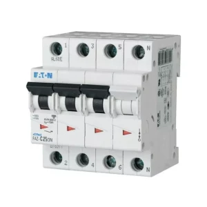 EATON 278977 FAZ-C25/3N Wyłącznik nadprądowy 15kA, In=25A, char. C, 3+N bieg. Seria FAZ