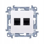 SIMON 10 Gniazdo komputerowe RJ 45 tel RJ11 białe