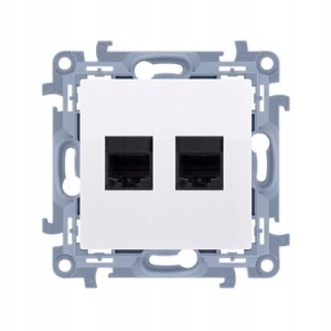 SIMON 10 Gniazdo komputerowe RJ 45 tel RJ11 białe
