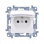 SIMON 10 Gniazdo hermetyczne z klapką IP44 białe