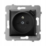 OSPEL ARIA GP-1UZPUSB/M/33 Gniazdo pojedyncze z/u czarny metalik