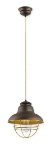 LEMIR 02442 W1 RWZ, Dea Lamoa, wisząca, kolor rdza wenge + złoty, lampa powystawowa