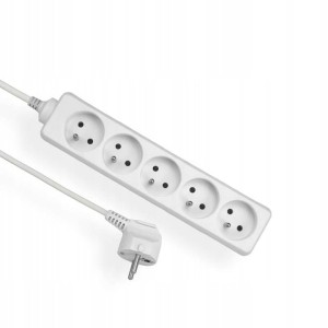 ELGOTECH EPS-503 Przedłużacz 5x z/u dł 3m biały