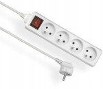ELGOTECH EPS-401,5W Przedłużacz 4xz/u z wyłącznik 1,5m biały