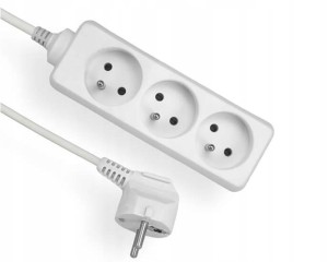 ELGOTECH EPS-302 Przedłużacz 3xz/u 3x1 dł 2m biały