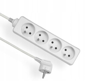 ELGOTECH EPS-402 Przedłużacz 4xz/u 3x1 dł 2m biały