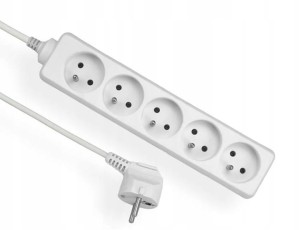 ELGOTECH EPS-501,5 Przedłużacz 5xz/u 3x1 dł 1,5m biały