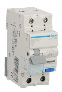 HAGER ADC920D Wyłącznik różnicowoprądowy 1P+N 6kA B20A