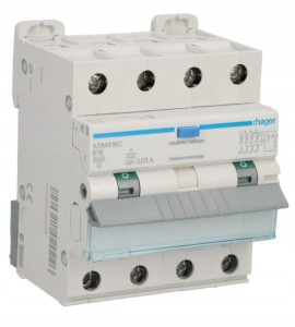 HAGER ADM416C RCBO Wyłącznik różnicowoprądowy 4P 6kA B16