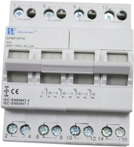 SPAMEL Modułowy przełącznik sieć-agregat 4 polowy SPMP/4P40