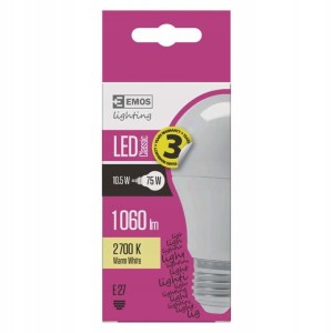 EMOS ZQ5150 Żarówka LED Classic A60 10,5W E27 ciepła biel