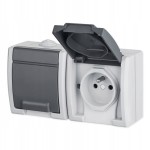 EPN .1242-10 AQUANT Gniazdo hermetyczne 2x2P+Z IP 55 szare