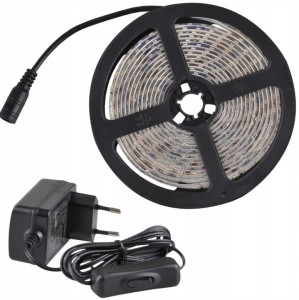 Sanico 319203 Zestaw taśma LED 24V 23W 360 LED 3m IP65 ZIMNA 6500K + zasilacz + włącznik