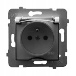 OSPEL GPH-1UZ/m/00/d ARIA Gniazdo bryzgoszczelne z uziemieniem IP44 wieczko przezroczyste biały