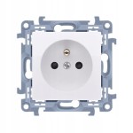 SIMON 10 Gniazdo pojedyncze z bolcem z/u białe