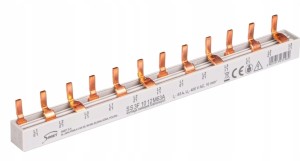 SIMET 81996006 Szyna prądowa łączeniowa sztyftowa SS3F 10 12M63A 3-fazowa 63A 10mm2 12 modułów