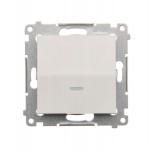 SIMON 54 DW1L.01/11 łącznik pojedynczy podświetlany biały