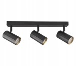 Sanico 323439 Lampa ścienno-sufitowa NICEA 3 czarno-złota 3x GU10 390x55x130mm
