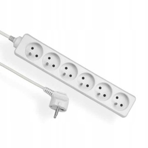 ELGOTECH EPS-603 Przedłużacz 6x z/u dł 3m biały