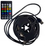 SANICO 321336 Taśma LED RGBW 2 x 1m do podświetlenia TV + pilot max 8W Kąt wiązki światła: 120° Strumień świetlny: 55lm 3000K USB 5V DC