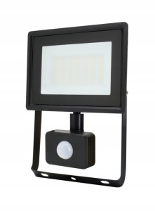 BEMKO C64-S-LFK2-030BL-6K NAŚWIETLACZ LED SMD KASTEL 30W 6500K 2550LM IP65 CZARNY CZ. PIR