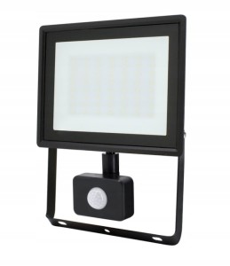 BEMKO C64-S-LFK2-050BL-4K NAŚWIETLACZ LED SMD KASTEL 50W 4000K 4280LM IP65 CZARNY CZ. PIR