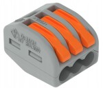 WAGO 222-413 Złączka instalacyjna CLASSIC do wszystkich rodzajów przewodów, szara opakowanie 50 szt.