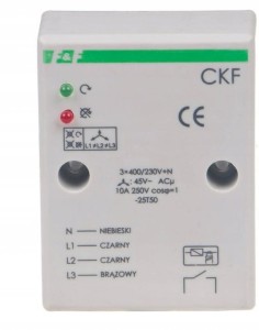 F&F CKF Czujnik kolejności i zaniku faz, montaz natablicowy
