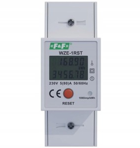 F&F WZE-1RST Jednofazowy licznik zużycia energii 45A z funkcją RESET