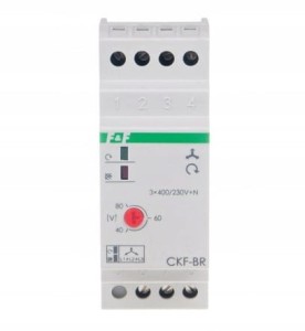 F&F CKF-BR Czujnik kolejności i zaniku faz z regulowanym progiem asymetrii, montaż na szynie DIN