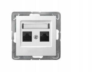 OSPEL IMPRESJA GPK-2Y/K/m/00 Gniazdo komputerowe podwójne białe