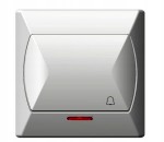 OSPEL ŁP-6AS/00 AKCENT Łącznik zwierny "dzwonek" z podświetleniem pomarańczowym - kolor biały