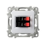 OSPEL GG-2Z/M/00 SZAFIR Gniazdo głośnikowe podwójne - kolor biały