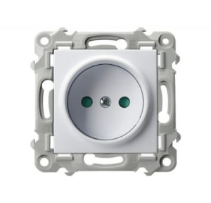 OSPEL GP-1ZP/M/00 SZAFIR Gniazdo pojedyncze z przesłonami torów prądowych - kolor biały