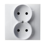OSPEL GP-2Z/00 SZAFIR Gniazdo podwójne kompletne z ramką - kolor biały