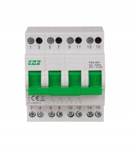 F&F PSA-463 4-biegunowy, przełącznik instalacyjny sieć-agregat 63A