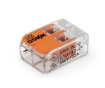WAGO 221-412 Złączka instalacyjna COMPACT do wszystkich rodzajów przewodów, transparentna opakowanie 100 szt.