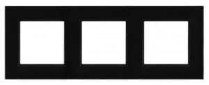 OSPEL R-3UGC/32/25 ARIA Ramka potrójna - kolor czarne szkło