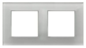 OSPEL R-2UGC/31/00 ARIA Ramka podwójna - kolor białe szkło