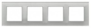 OSPEL R-4UGC/31/00 ARIA Ramka poczwórna - kolor białe szkło