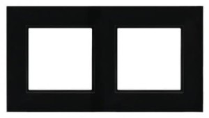 OSPEL R-2UGC/32/25 ARIA Ramka podwójna - kolor czarne szkło