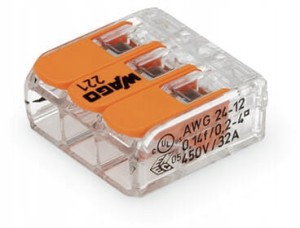 WAGO 221-413 Złączka instalacyjna COMPACT do wszystkich rodzajów przewodów opakowanie 50 szt.